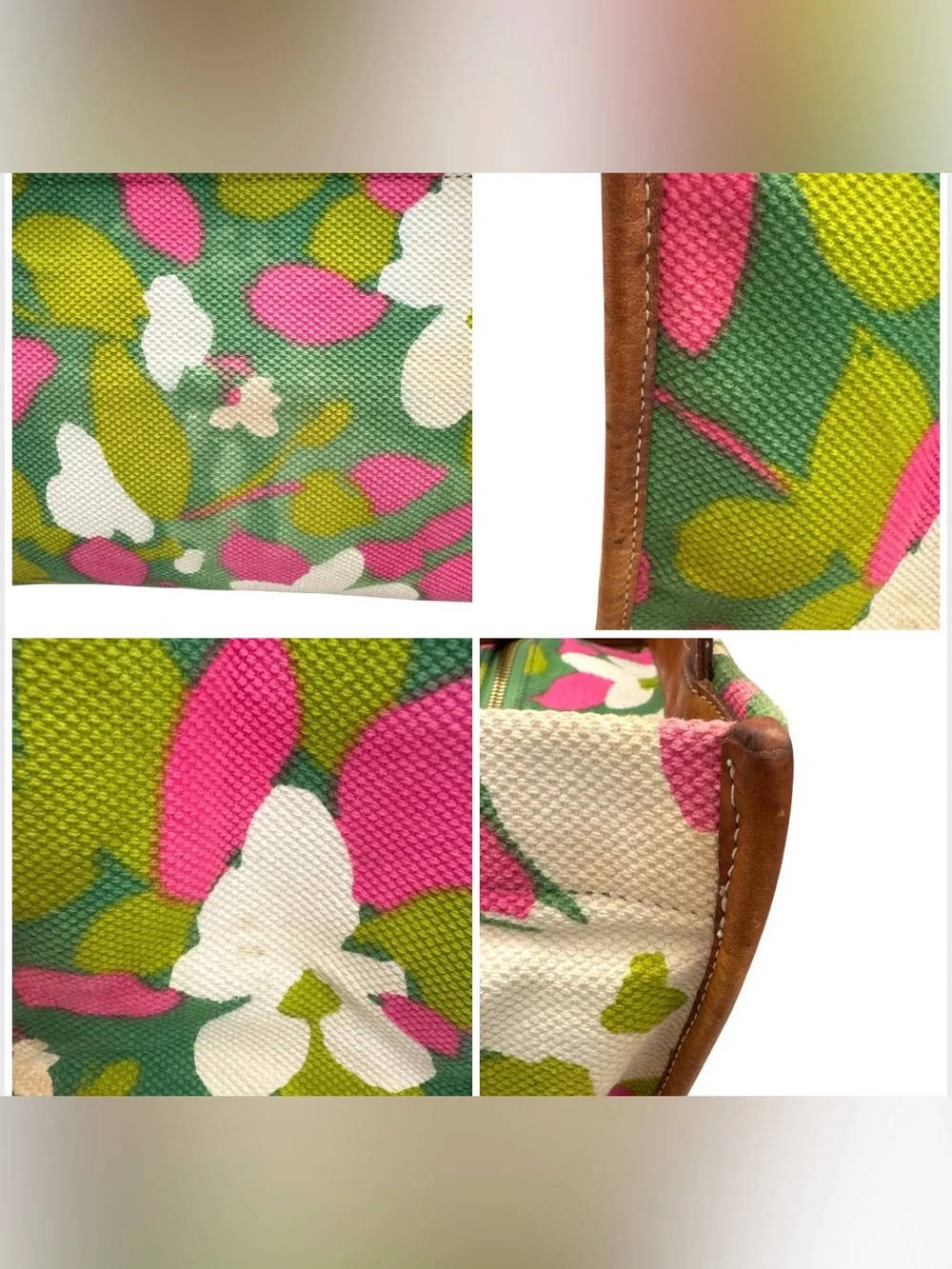 Vintage Kate Spade Boho Retro Summer Spring Floral Handbag Tote **Fair READ**